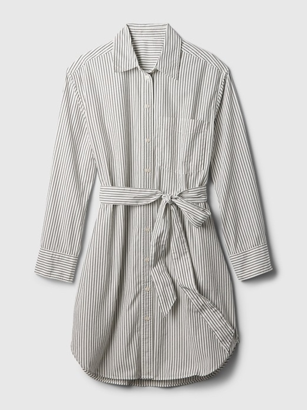 GAP Black and White Organic Cotton Stripe Mini Shirtdress